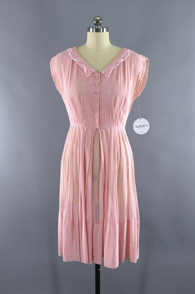 Vintage Pink Cotton Day Dress – ThisBlueBird