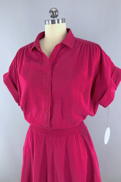 Vintage Pink Cotton Gauze Dress-ThisBlueBird - Modern Vintage