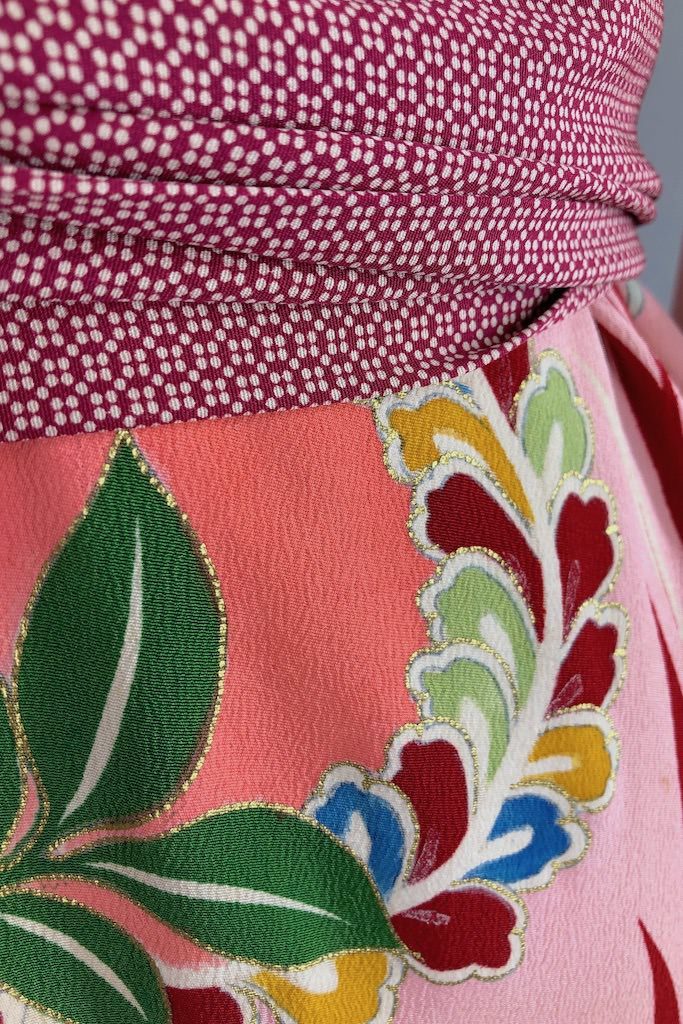 Vintage Pink Deco Silk Kimono Robe-ThisBlueBird - Modern Vintage
