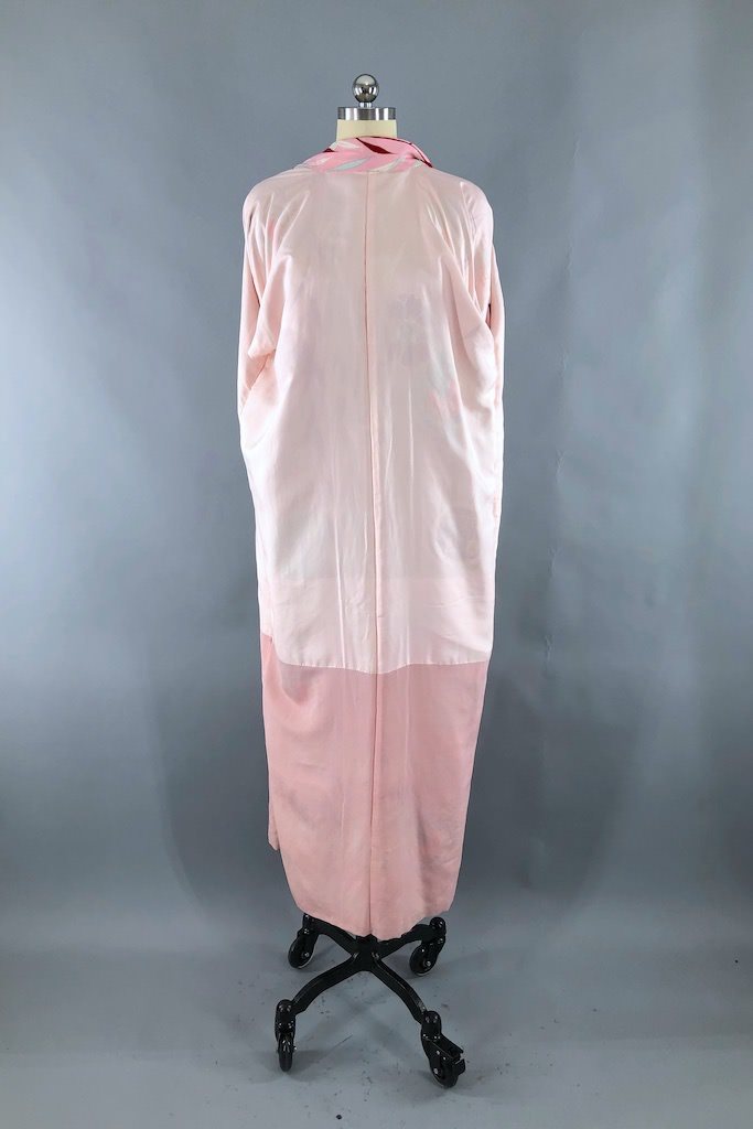 Vintage Pink Deco Silk Kimono Robe-ThisBlueBird - Modern Vintage