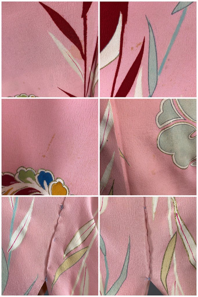 Vintage Pink Deco Silk Kimono Robe-ThisBlueBird - Modern Vintage