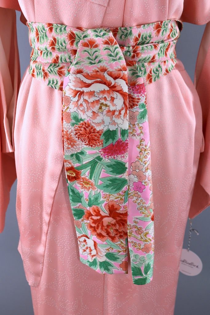 Vintage Pink Dots Kimono Robe-ThisBlueBird - Modern Vintage