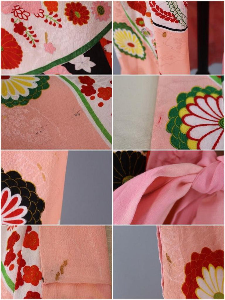 Vintage Pink Floral Silk Kimono Robe-ThisBlueBird - Modern Vintage