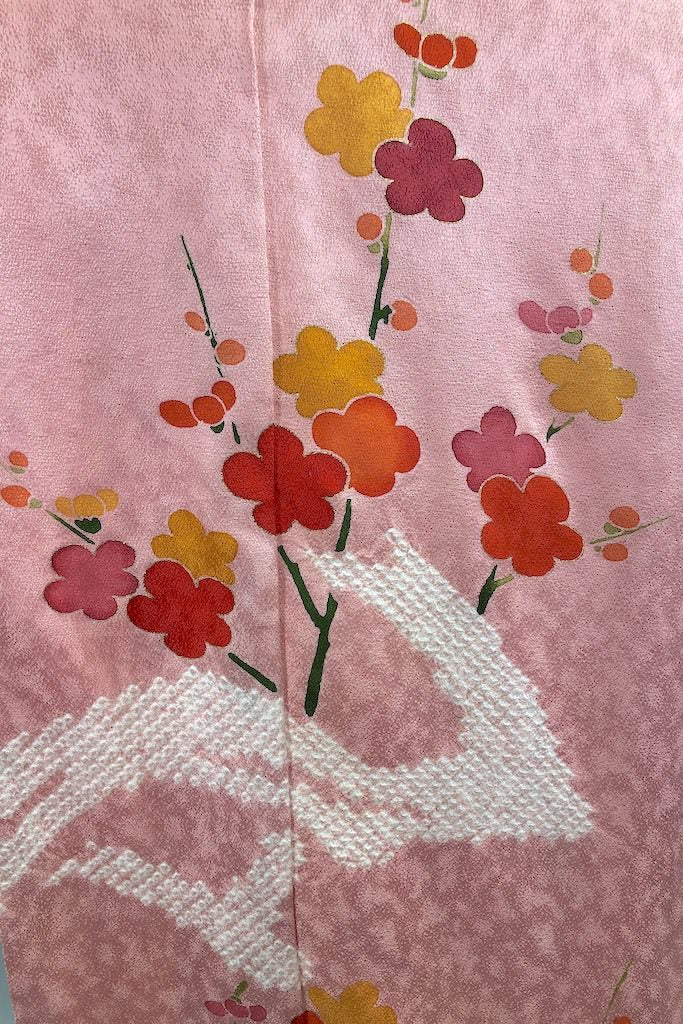 Vintage Pink & Gold Floral Silk Kimono Robe-ThisBlueBird - Modern Vintage