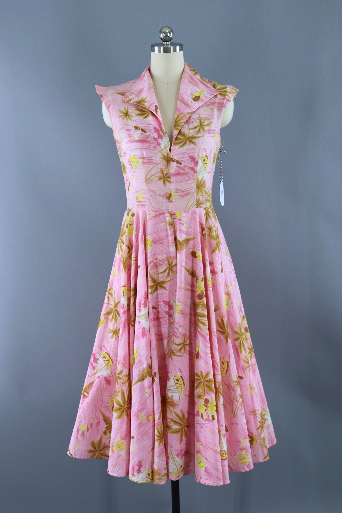Vintage Pink Hawaiian Dress-ThisBlueBird - Modern Vintage