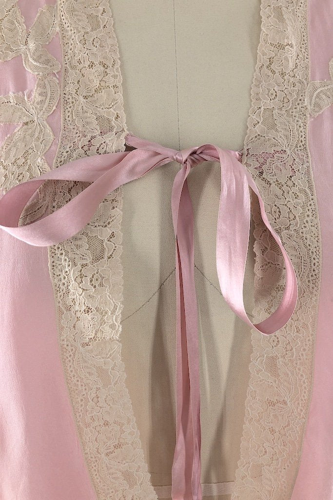 Vintage Pink Lace Bed Jacket-ThisBlueBird - Modern Vintage