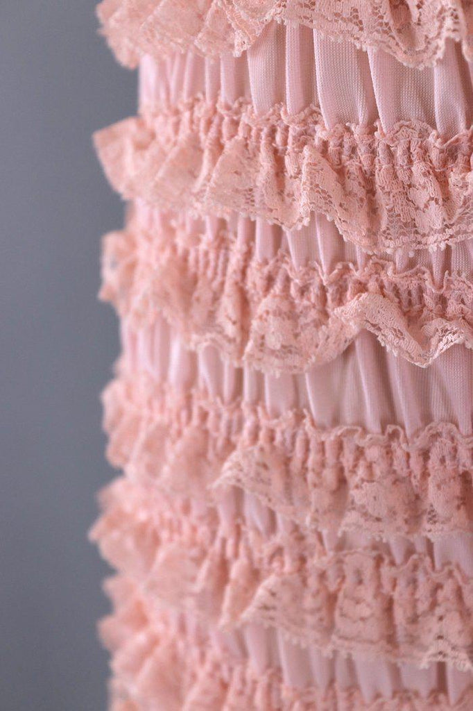 Vintage Pink Lace Ruffled Square Dance Shorts Bloomers - ThisBlueBird
