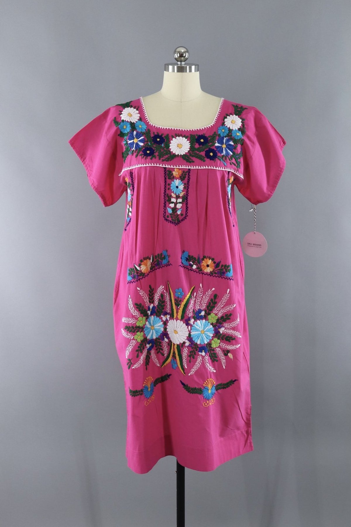 Vintage Pink Mexican Oaxaca Embroidered Dress ThisBlueBird Vintage Pink Mexican Oaxaca Embroidered Dress ThisBlueBird