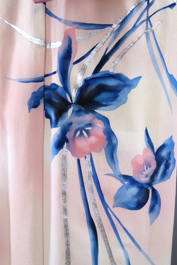 Vintage Pink Orchids Silk Kimono Robe-ThisBlueBird - Modern Vintage