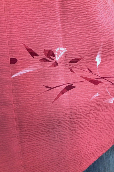 Vintage Pink & Red Silk Kimono Cardigan-ThisBlueBird - Modern Vintage