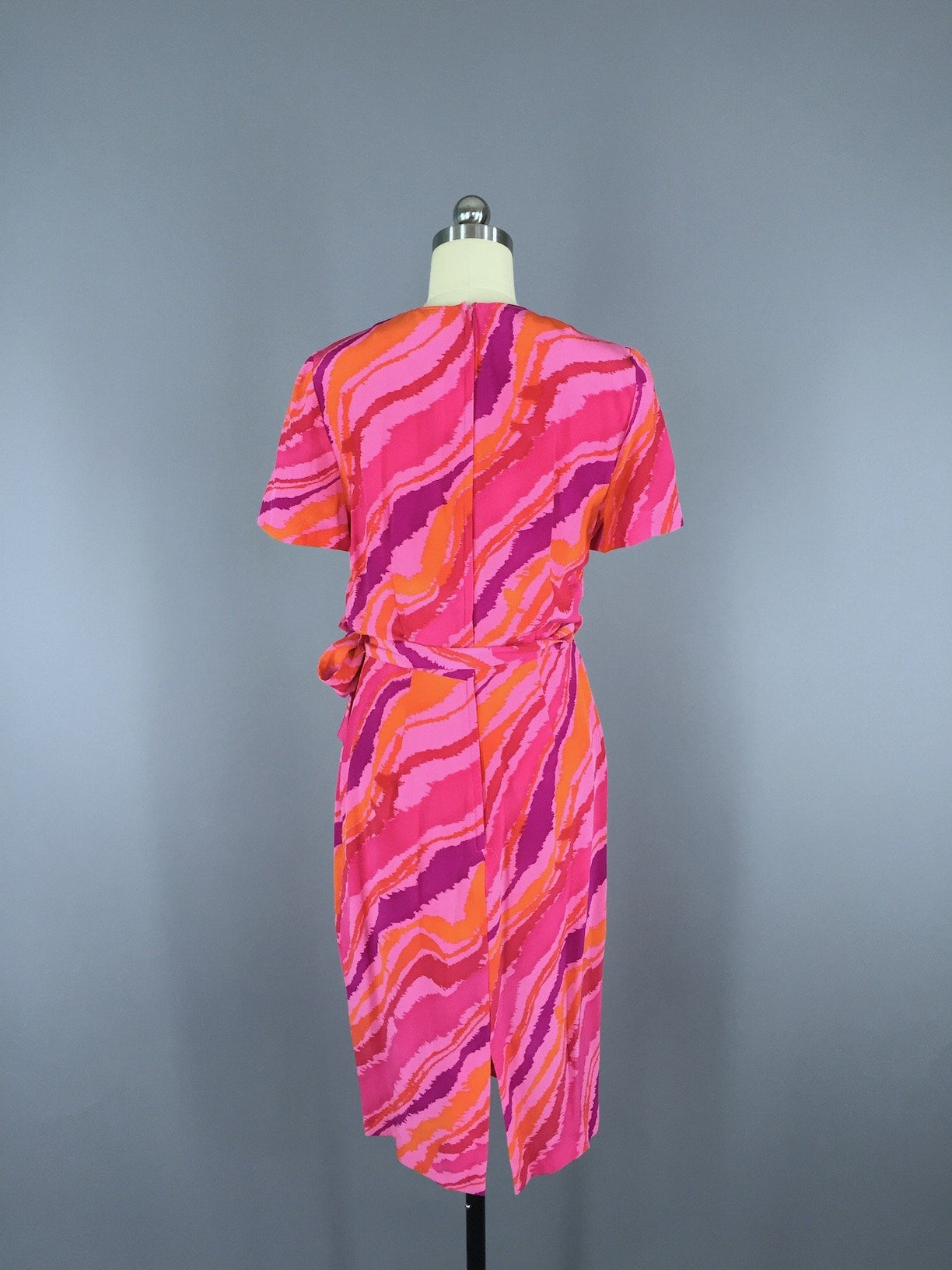 Vintage Pink Silk Dress / 1980s Wrap Style - ThisBlueBird