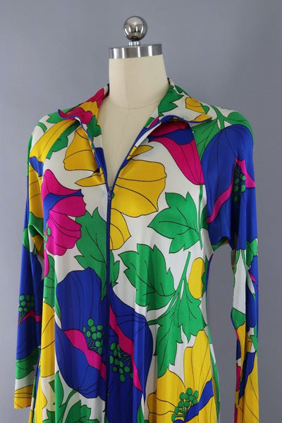 Vintage Preppy Floral Print Dress-ThisBlueBird - Modern Vintage