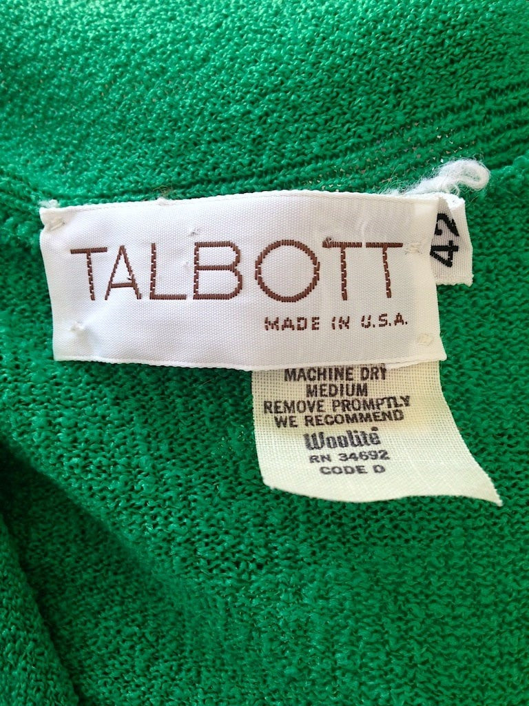 Vintage Preppy Green Knit Top / Talbott - ThisBlueBird