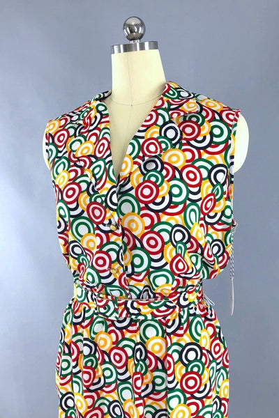 Vintage Printed Sleeveless Dress-ThisBlueBird - Modern Vintage