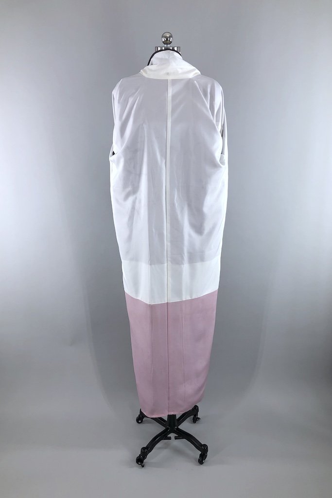 Vintage Purple Abstract Floral Silk Kimono Robe-ThisBlueBird - Modern Vintage