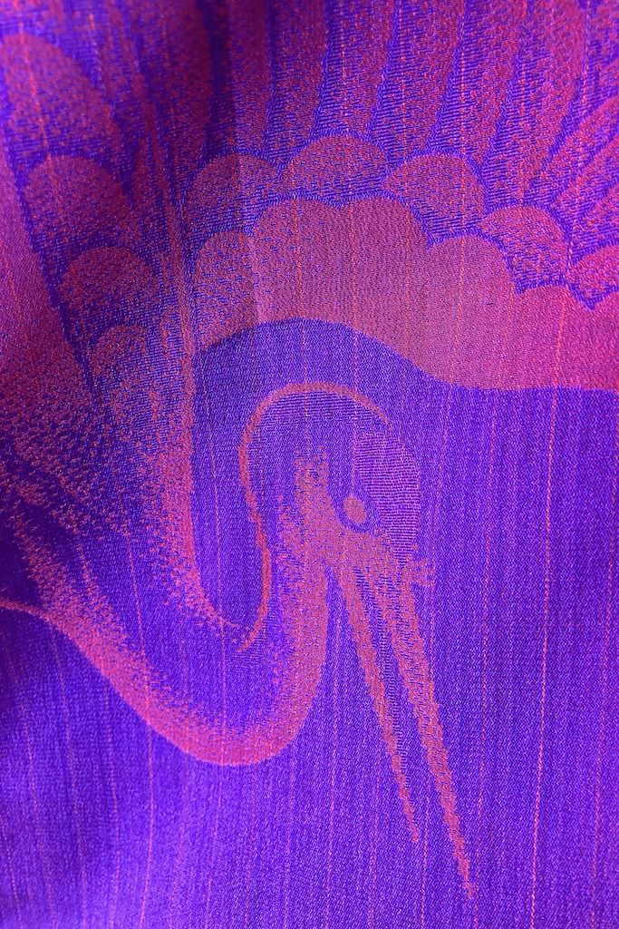 Vintage Purple Cranes Silk Kimono Cardigan-ThisBlueBird - Modern Vintage