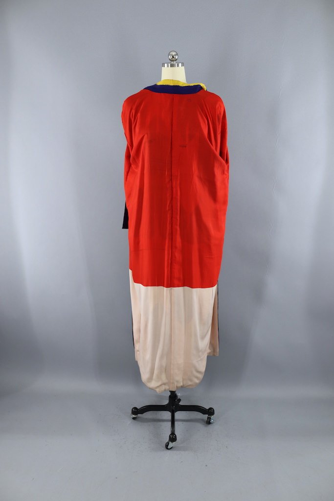 Vintage Purple & Gold Silk Kimono Robe-ThisBlueBird - Modern Vintage