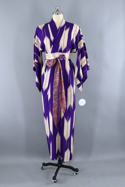 Vintage Purple Ivory Arrows Kimono ThisBlueBird