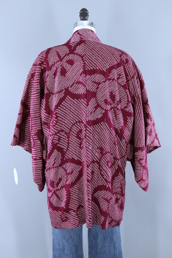Vintage Purple Shibori Kimono Cardigan-ThisBlueBird - Modern Vintage