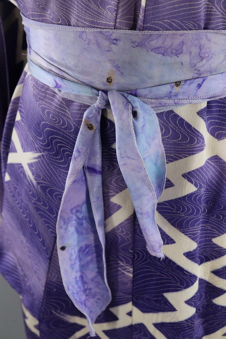 Vintage Purple Silk Summer Kimono-ThisBlueBird - Modern Vintage