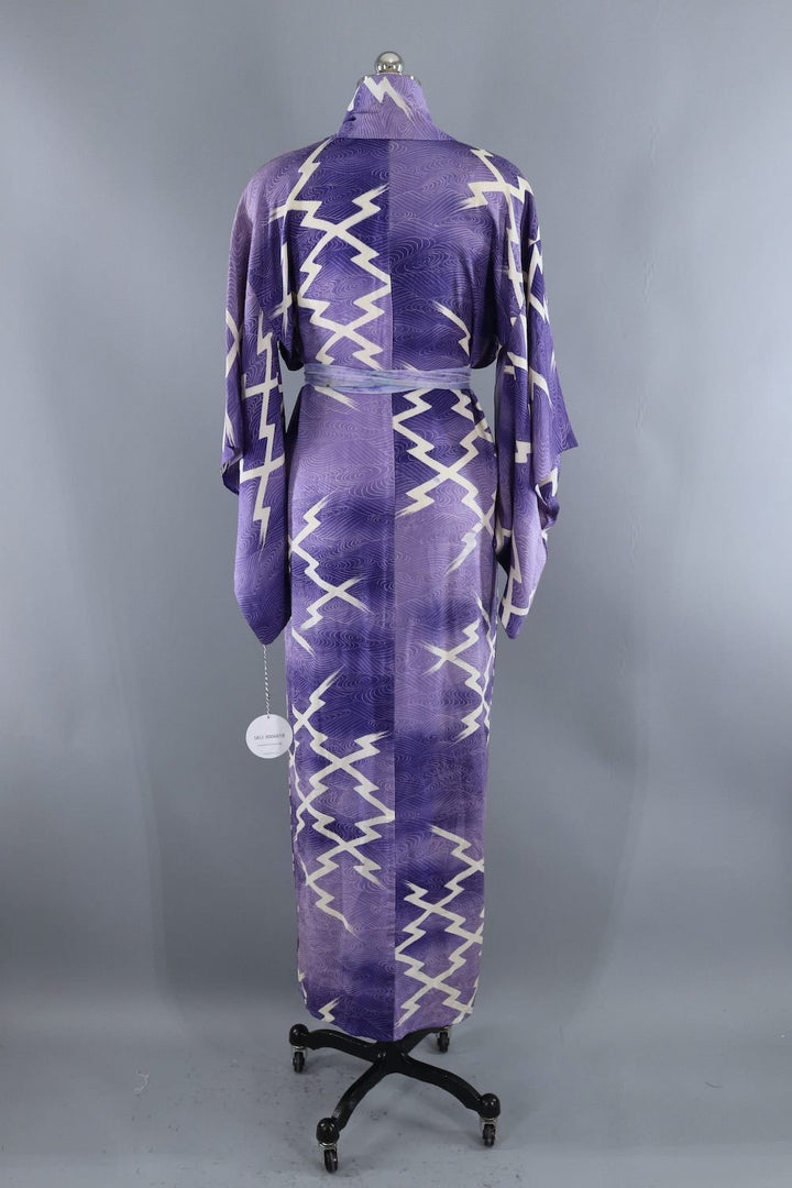 Vintage Purple Silk Summer Kimono-ThisBlueBird - Modern Vintage