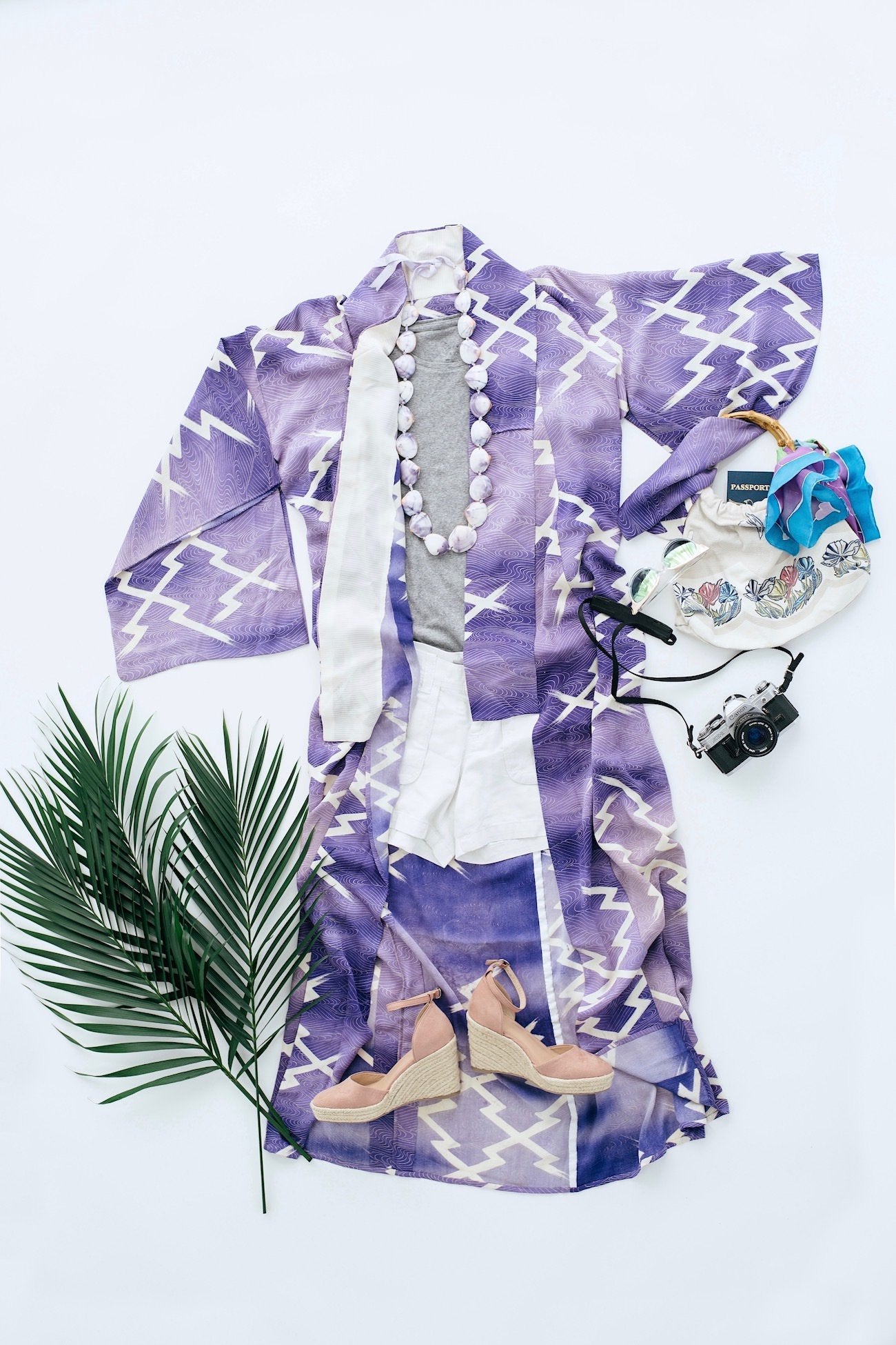Vintage Purple Silk Summer Kimono-ThisBlueBird - Modern Vintage