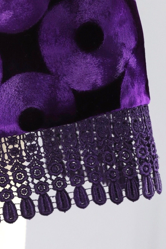 Vintage Purple Velvet Kimono Shawl - ThisBlueBird