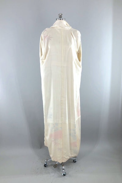 Vintage Red Bamboo Silk Kimono Robe-ThisBlueBird - Modern Vintage