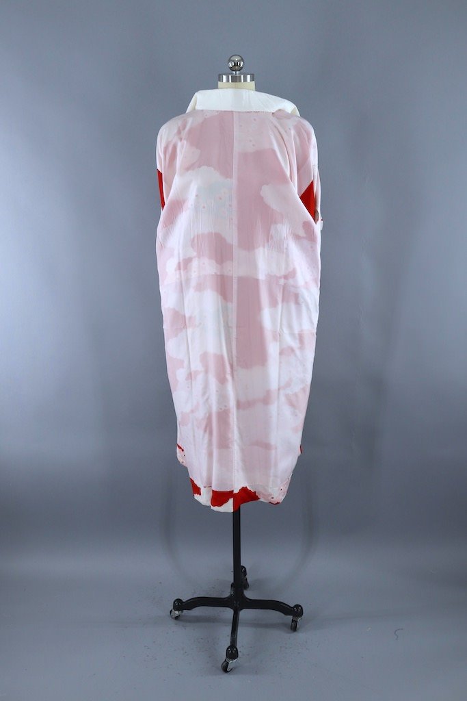 Vintage Red Clouds Silk Kimono Robe – ThisBlueBird