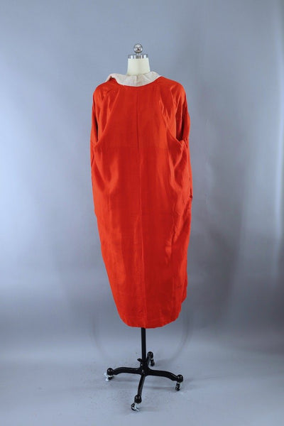 Vintage Red Cranes Silk Kimono Robe-ThisBlueBird - Modern Vintage