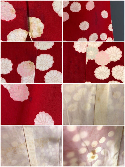 Vintage Red Floral Print Silk Kimono Robe-ThisBlueBird - Modern Vintage