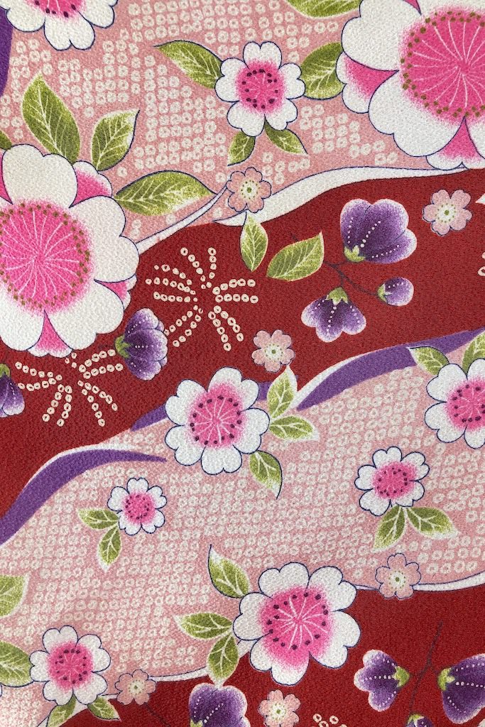 Vintage Red Floral Shibori Silk Kimono Cardigan-ThisBlueBird - Modern Vintage