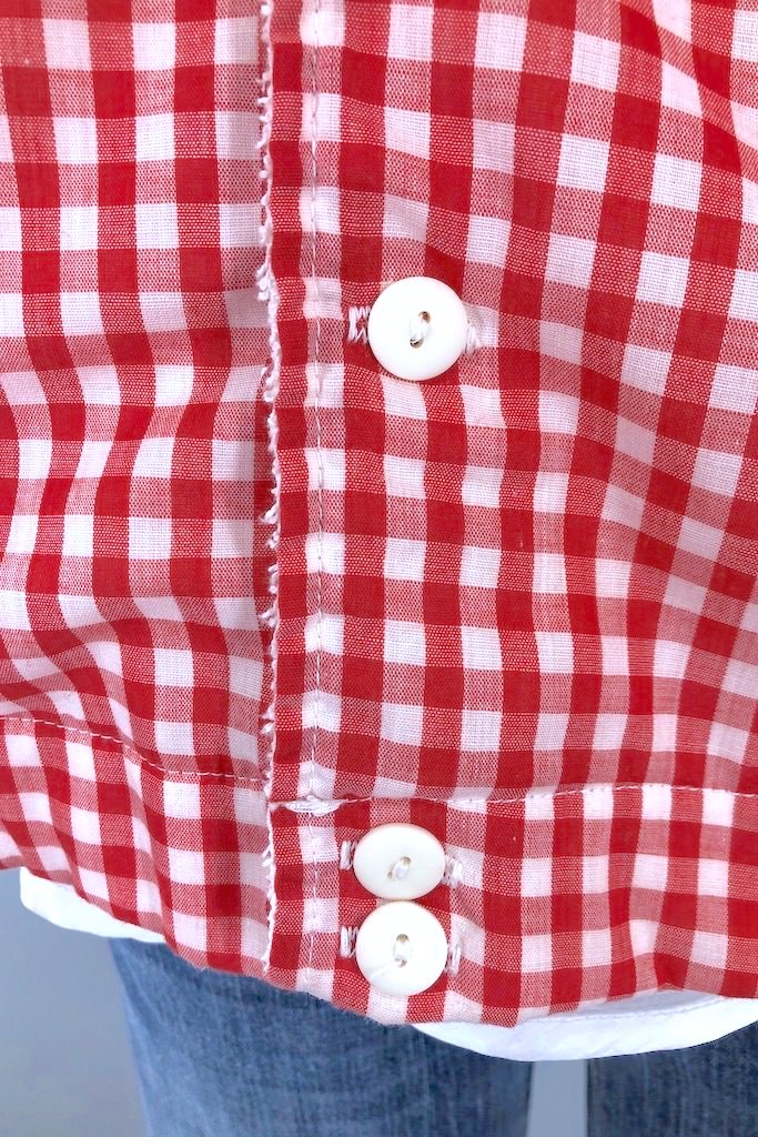 Vintage Red Gingham Terry Cloth Shirt-ThisBlueBird