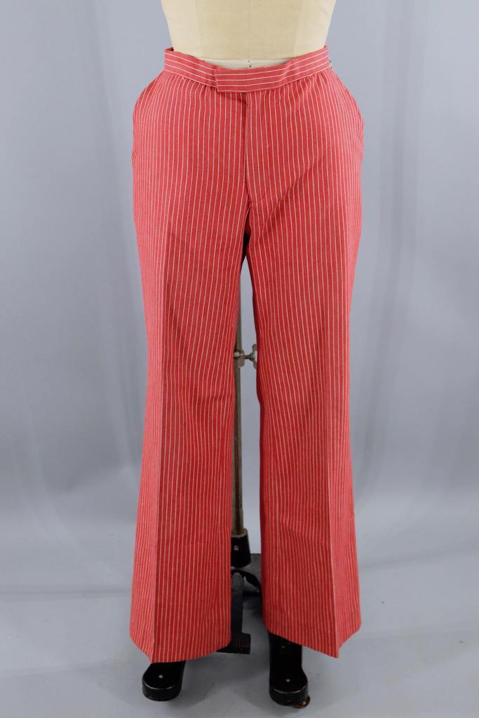 Vintage 1970s Red Pinstripe Pants - ThisBlueBird