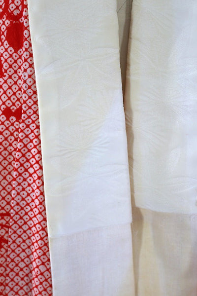 Vintage Red & White Shibori Print Kimono Robe-ThisBlueBird - Modern Vintage