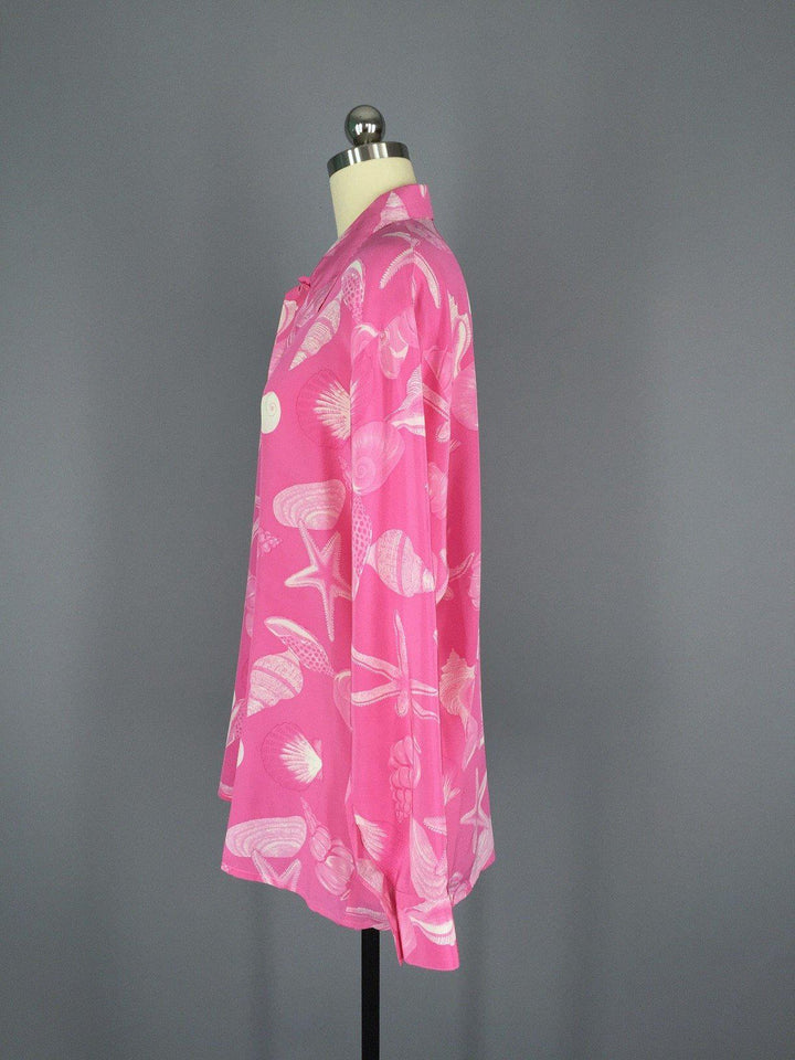 Vintage Rosa Cha Blouse / Preppy Pink Seashells - ThisBlueBird