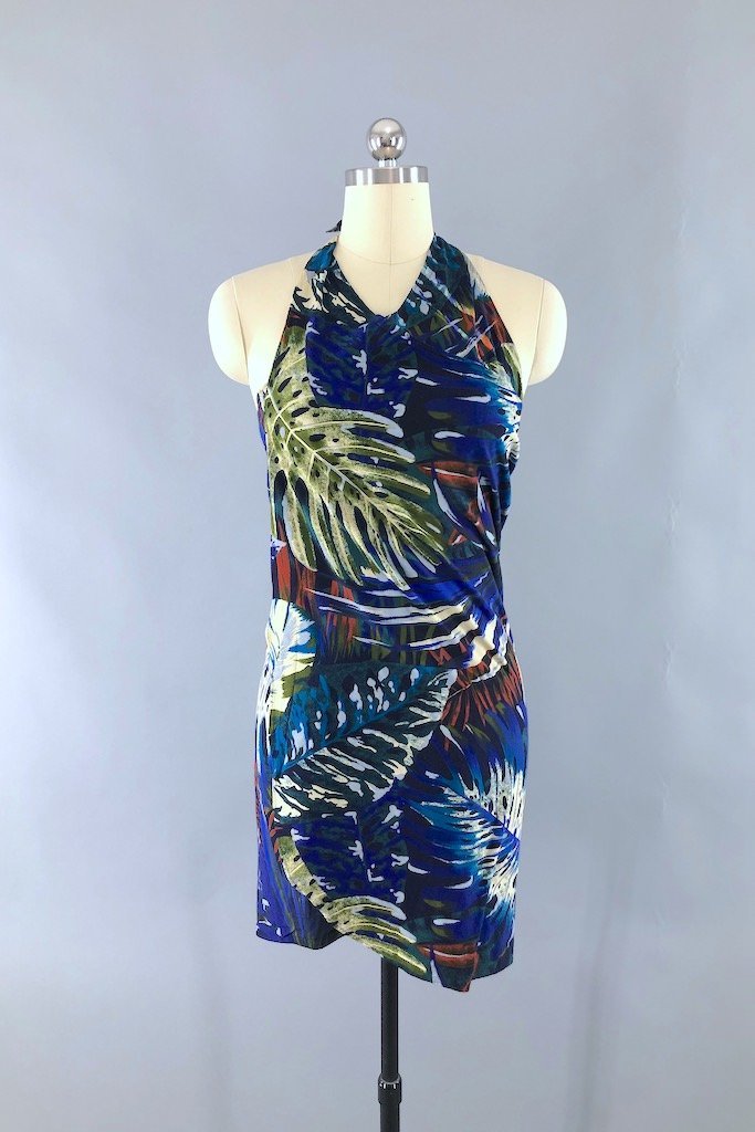Vintage Sarong Wrap Mini Dress-ThisBlueBird - Modern Vintage
