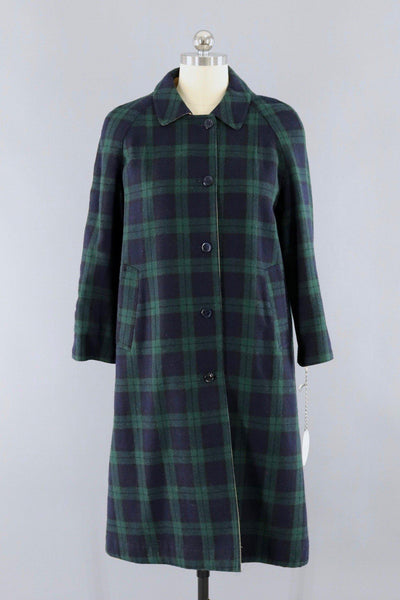 Vintage Scotland Black Watch Tartan Wool Coat - ThisBlueBird