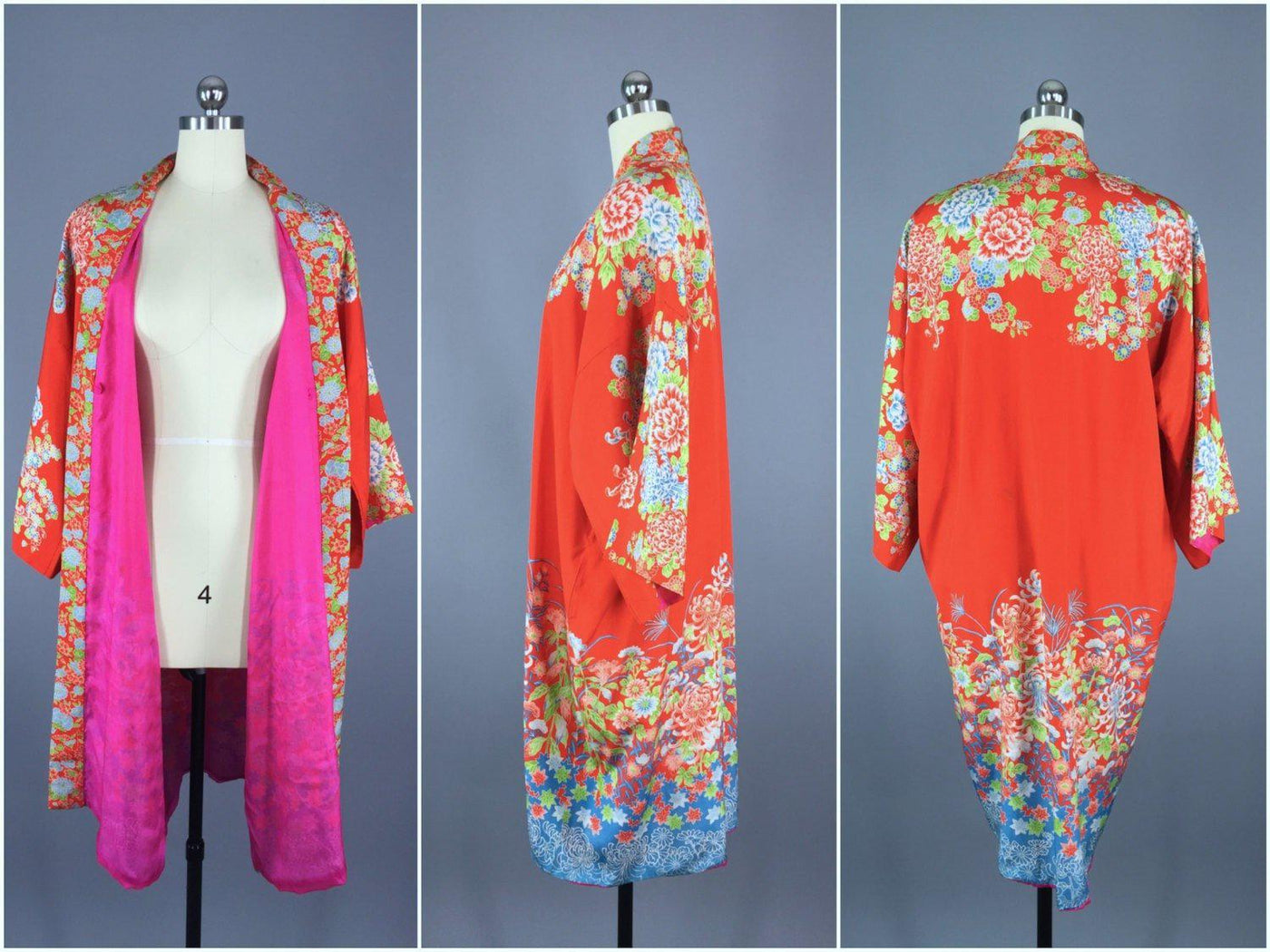 Vintage Silk Art Deco Robe Kimono / 1920s 1930s Flapper - ThisBlueBird