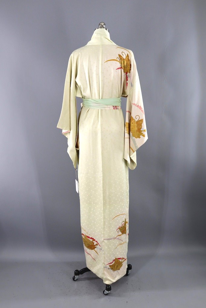 Vintage Silk Butterflies Kimono Robe – ThisBlueBird
