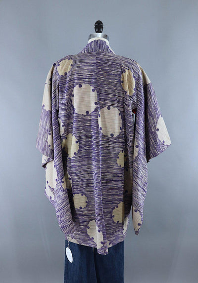 Vintage Silk Kimono Cardigan / Blue Art Deco - ThisBlueBird