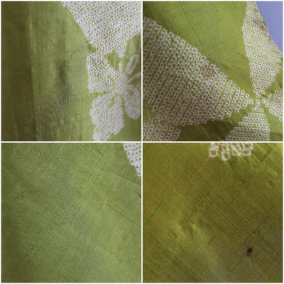 Vintage Silk Kimono Cardigan - Green Shibori - ThisBlueBird