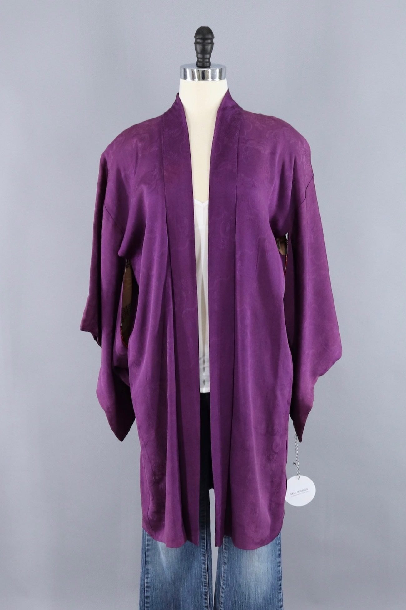 Vintage Silk Kimono Cardigan / Royal Purple - ThisBlueBird