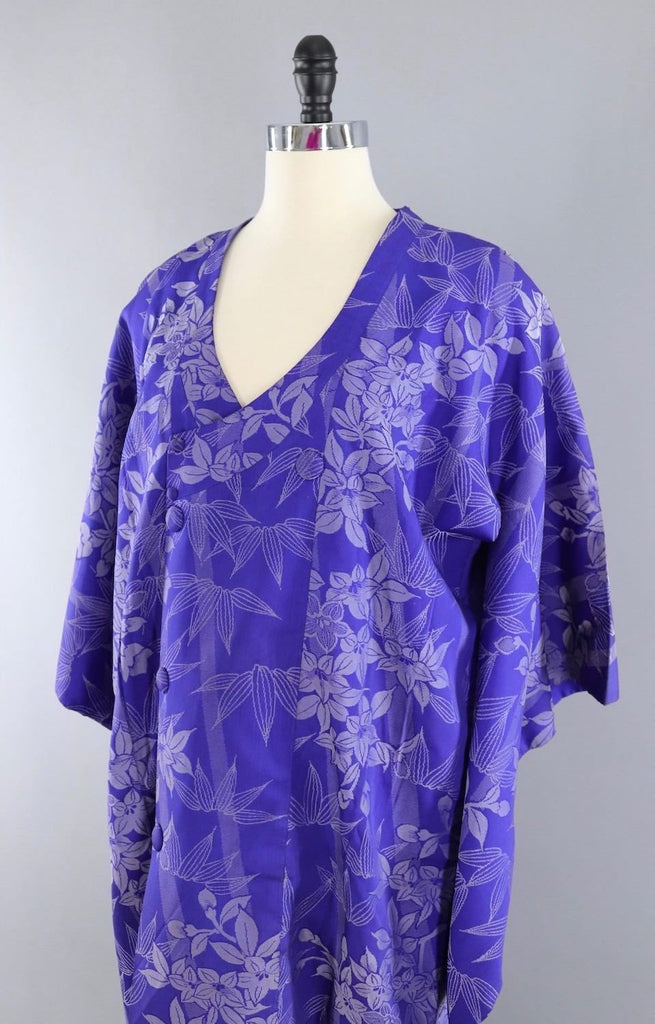 Vintage Silk Kimono Jacket / Blue and Grey Bamboo – ThisBlueBird