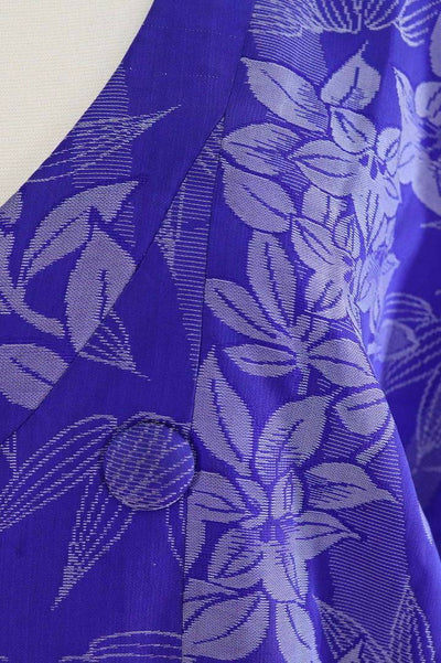 Vintage Silk Kimono Jacket / Blue and Grey Bamboo - ThisBlueBird