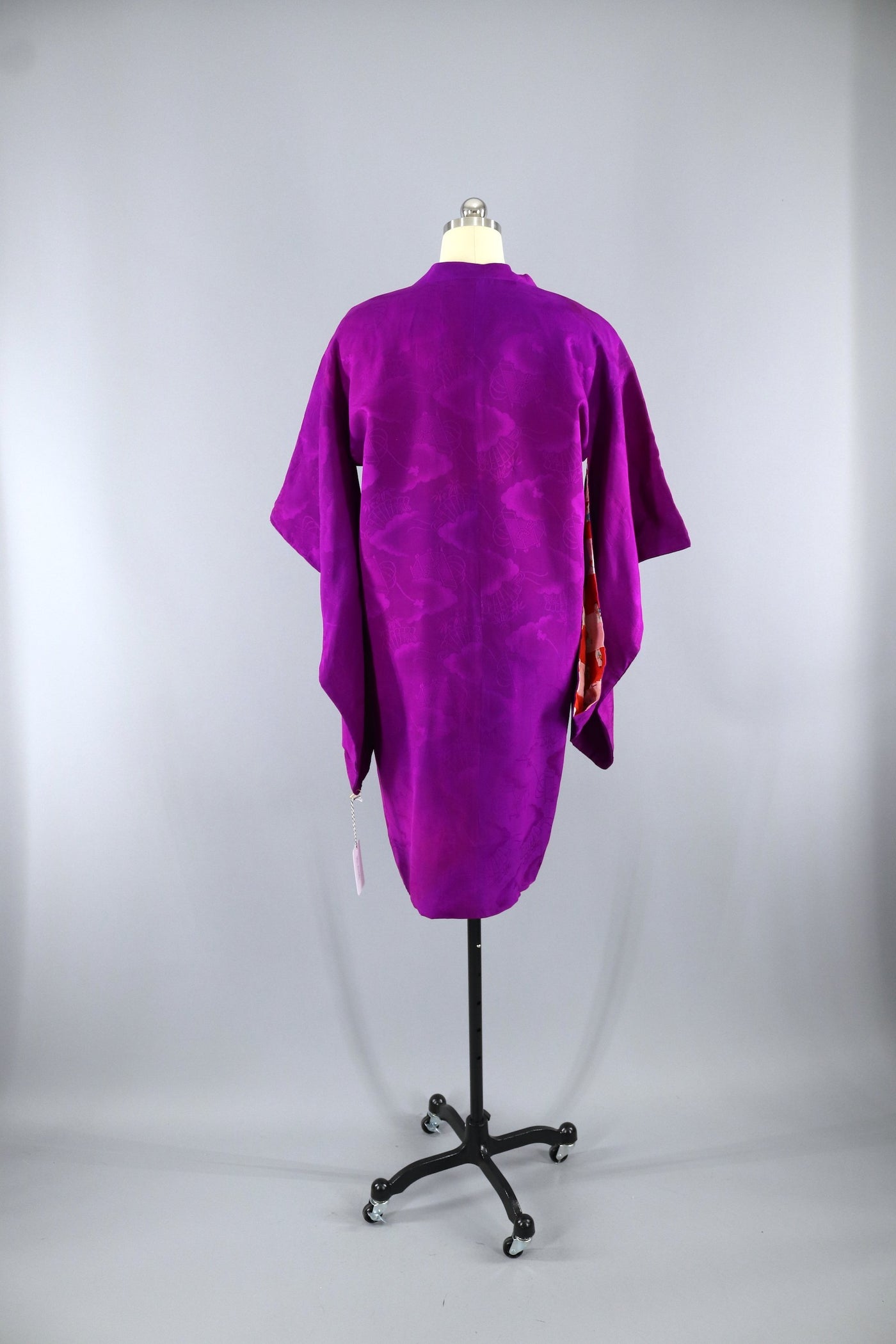 Vintage Silk Kimono Jacket Cardigan Michiyuki / Magenta Purple - ThisBlueBird