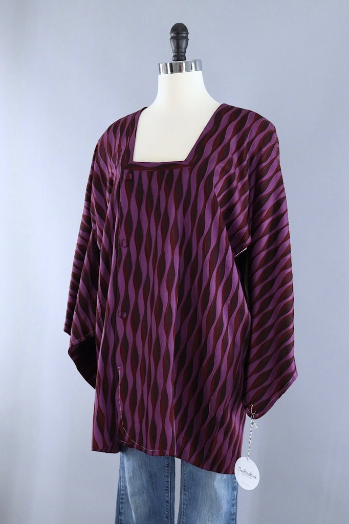 Vintage Silk Kimono Jacket / Purple Waves – ThisBlueBird