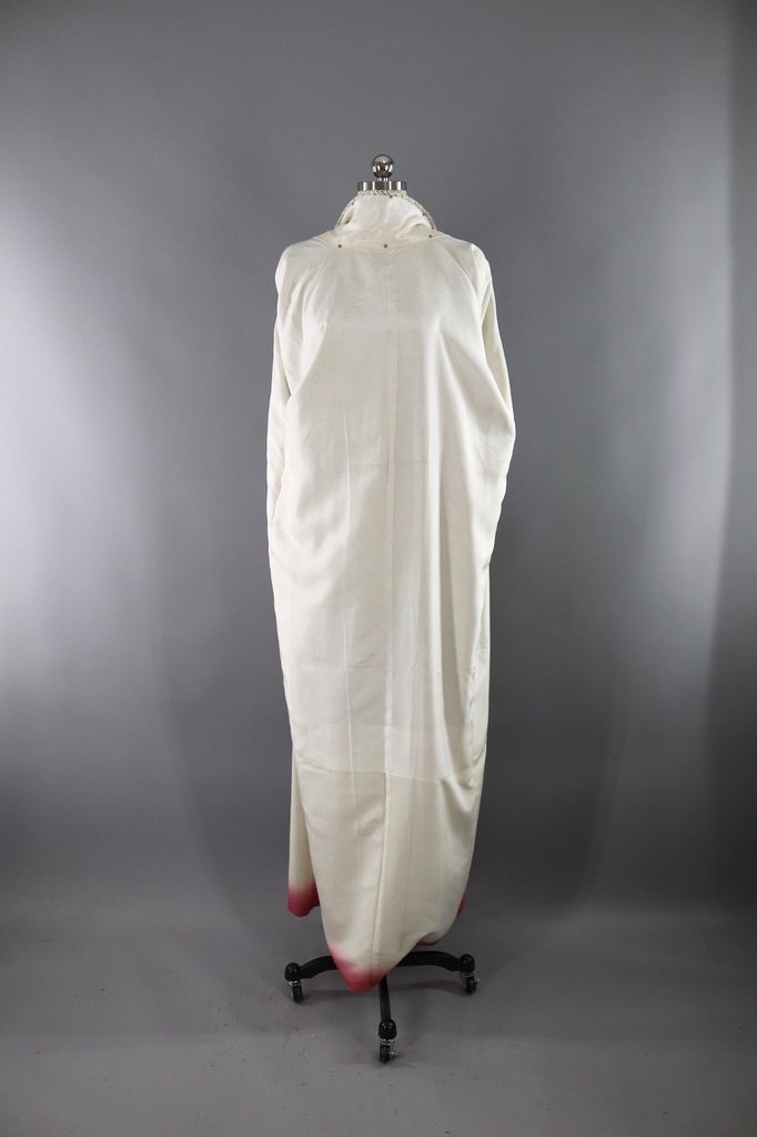 Vintage Silk Kimono Robe / Black and White Leaves – ThisBlueBird