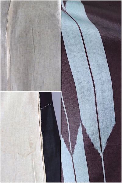 Vintage Silk Kimono Robe / Black & Blue Arrows - ThisBlueBird