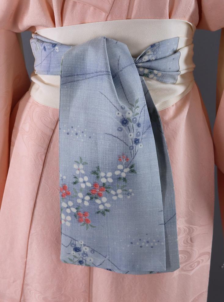 Vintage Silk Kimono Robe / Blush Pink Waves - ThisBlueBird